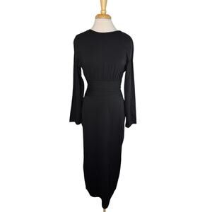 VEILED COLLECTION *NEW* Black Blake Ruched Waist Maxi Dress Size Medium Modest
